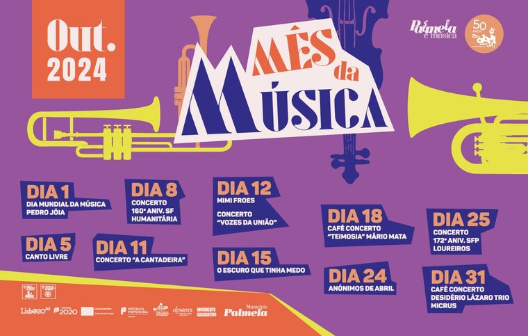 newsletter com programa&ccedil;&atilde;o Outubro M&ecirc;s da M&uacute;sica em Palmela