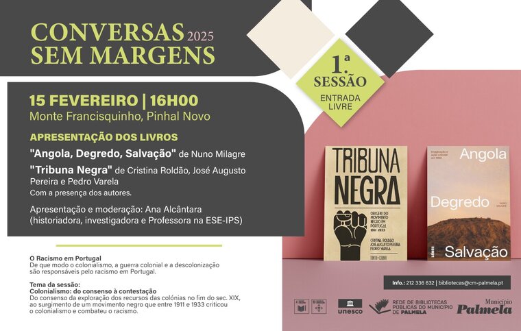 newsletter conversas sem margens a 15 de fevereiro em pinhal novo