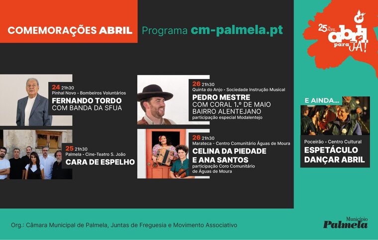 newsletter destaques de programa&ccedil;&atilde;o 25 de abril